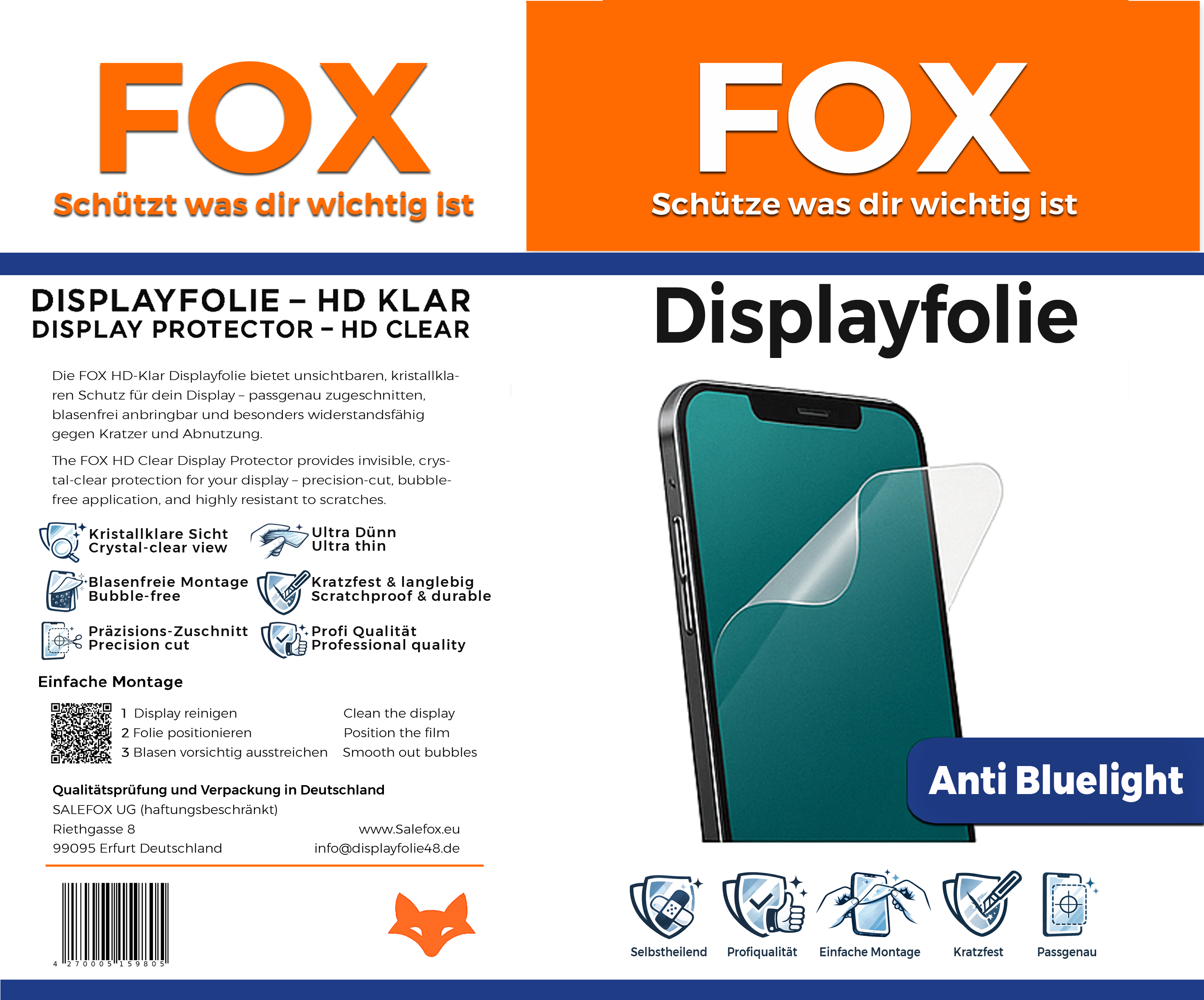 Anti Blaulicht Displayschutzfolie für dein VIVO