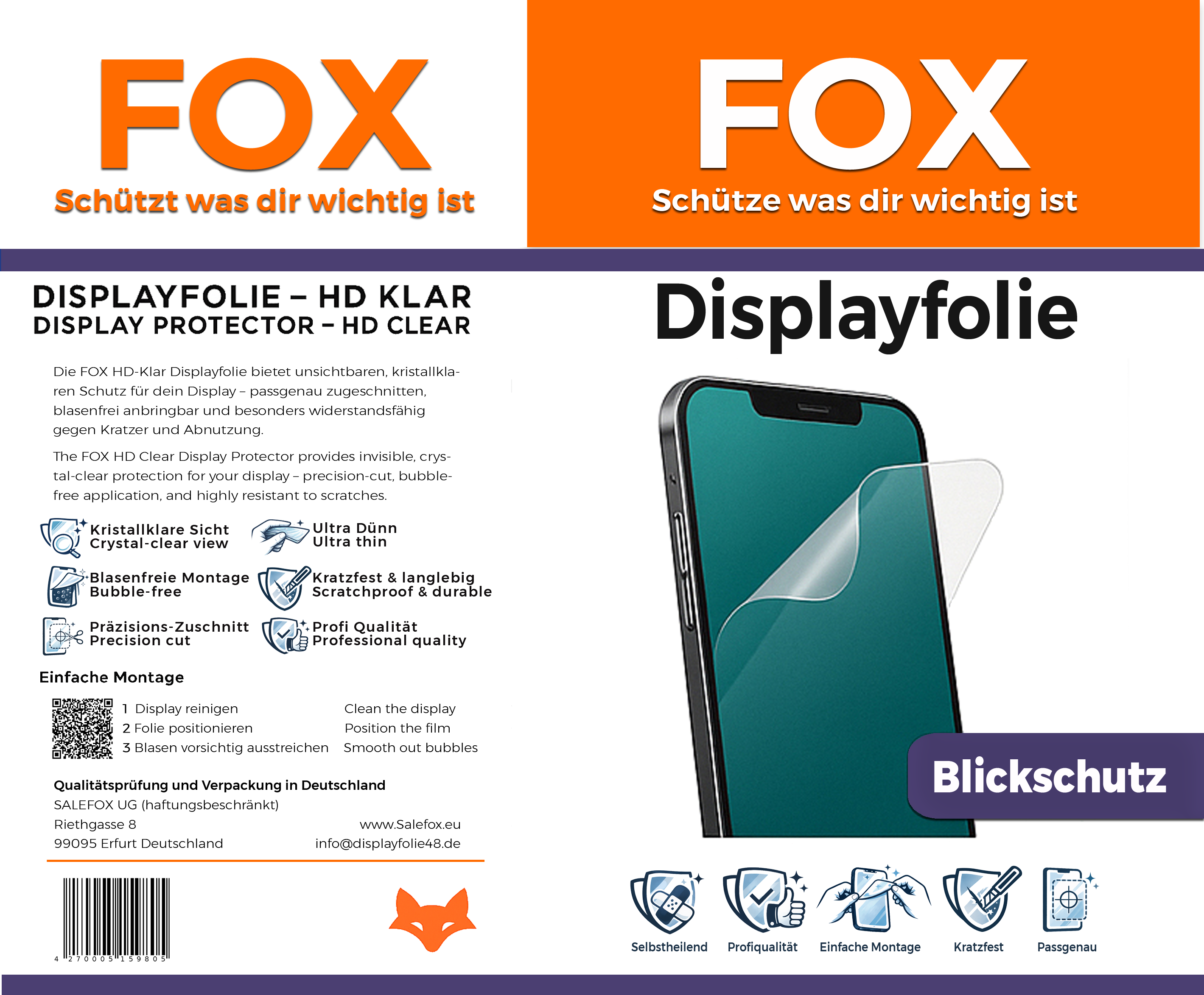 Privacy Sichtschutz Displayfolie für dein Redmi